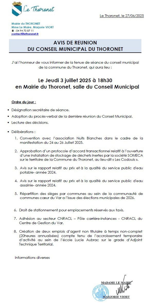 Ordre du Jour